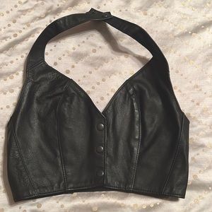 Lined ladies leather Vest Sz S